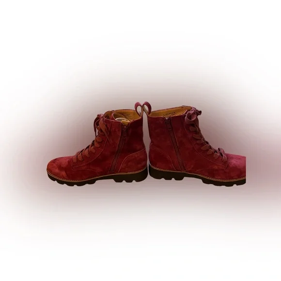 🔥 Vionic Lani Port ( Rich Burgundy) Suede Lace-Up Boots – Women’s 7.5 🔥 - Picture 2 of 7